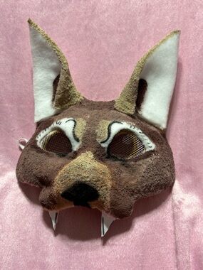 Therian Animal Costume Cosplay Mask with Large White Ears